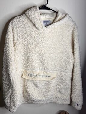 Champion Cream Sherpa Puffer Hoodie